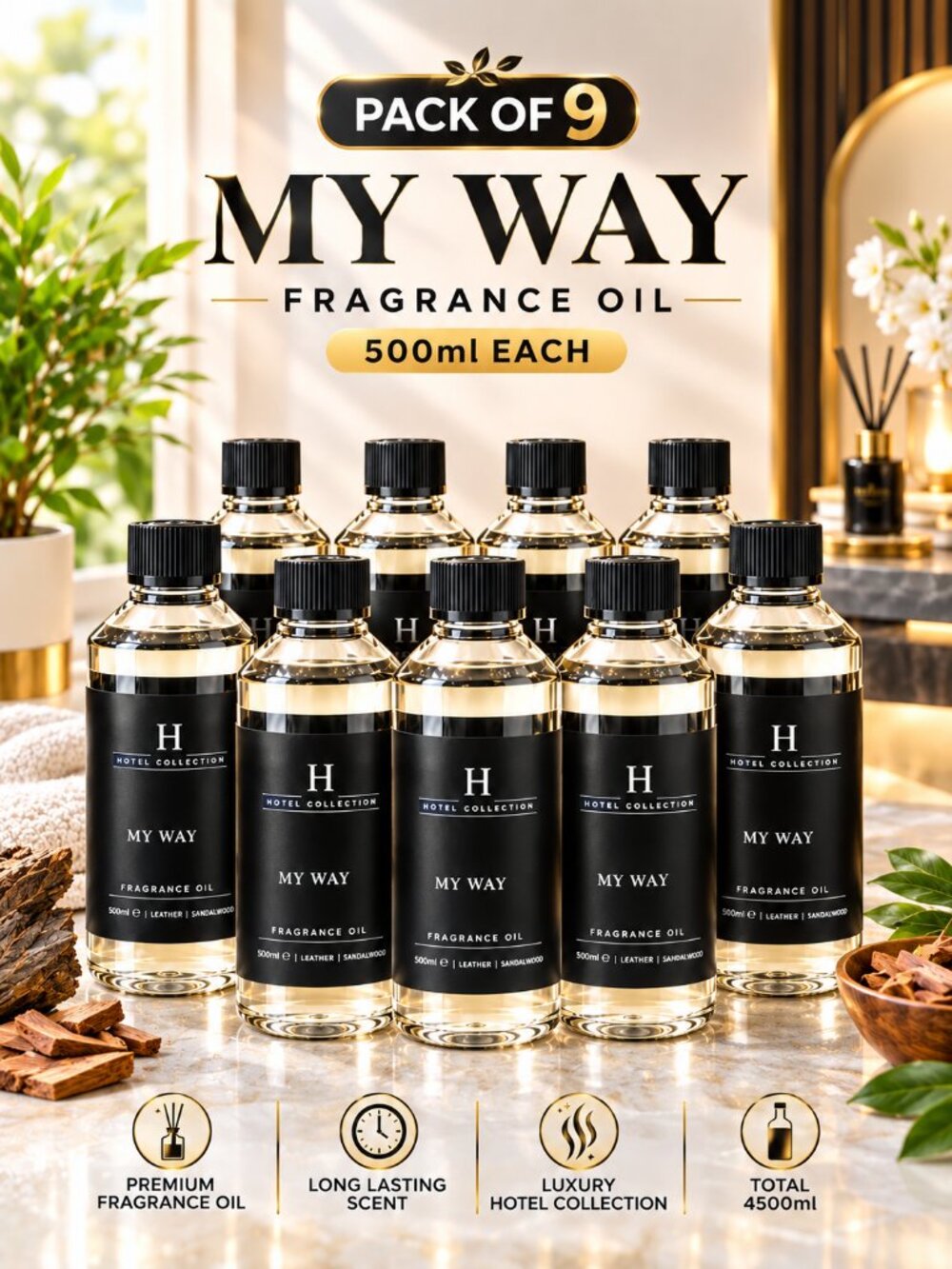 My Way 500ml Diffuser Oil Hotel Miami – Hotel Collection Aroma360, Pack of 10